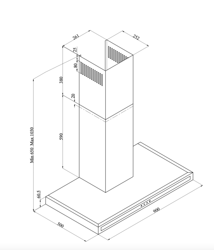 Stenske-kuhinjske-nape/Siccabo-stenska-napa-optima-inox-dimenzijska-skica_1